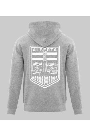 BERTA BADGE 2.0 WHITE ON GREY ZIP UP