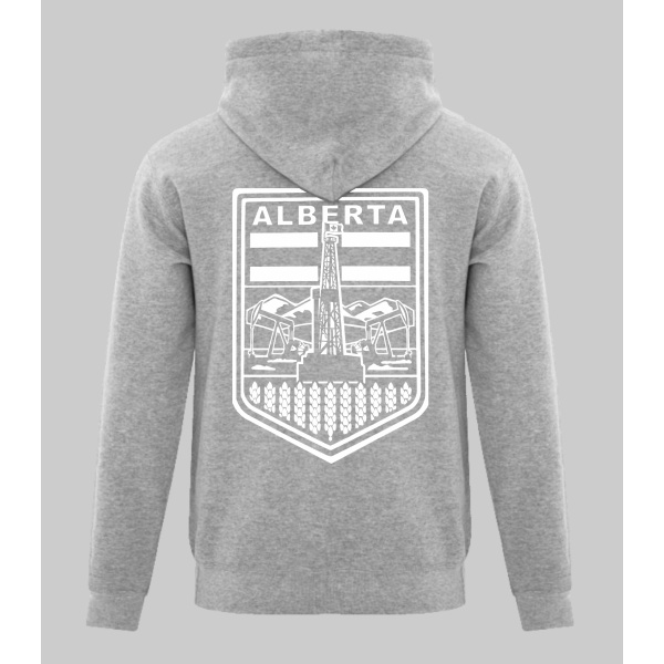 BERTA BADGE 2.0 WHITE ON GREY ZIP UP