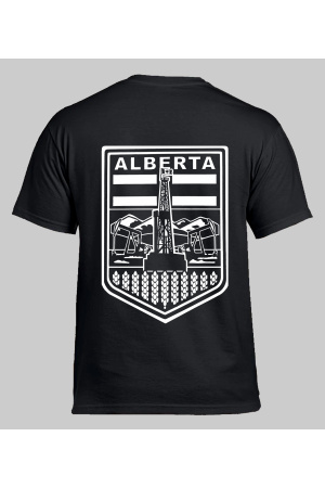 BERTA BADGE 2.0 WHITE ON BLACK T-SHIRT