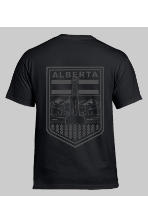 BERTA BADGE 2.0 T-SHIRT GREY ON BLACK