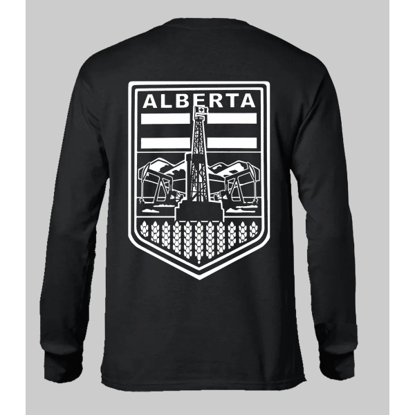 BADGE 2.0 WHITE AND GREY ON BLACK LONGSLEEVE - Image 2