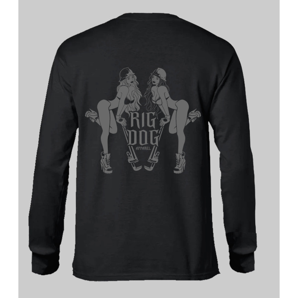 RDA PINUP WHITE AND GREY ON BLACK LONGSLEEVE - Image 3