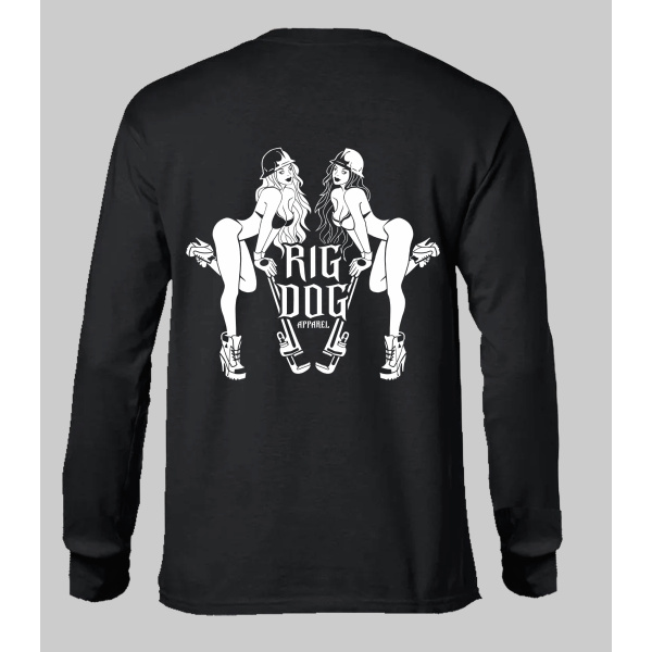 RDA PINUP WHITE AND GREY ON BLACK LONGSLEEVE - Image 2