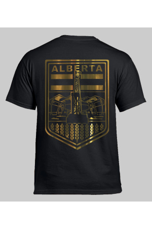 BERTA BADGE 2.0 T-SHIRT GOLD ON BLACK