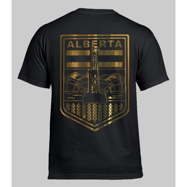 BERTA BADGE 2.0 T-SHIRT GOLD ON BLACK