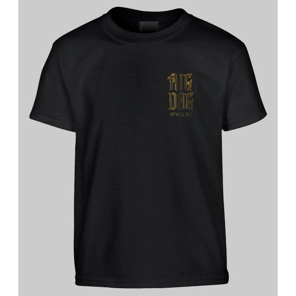 BERTA BADGE 2.0 T-SHIRT GOLD ON BLACK - Image 2